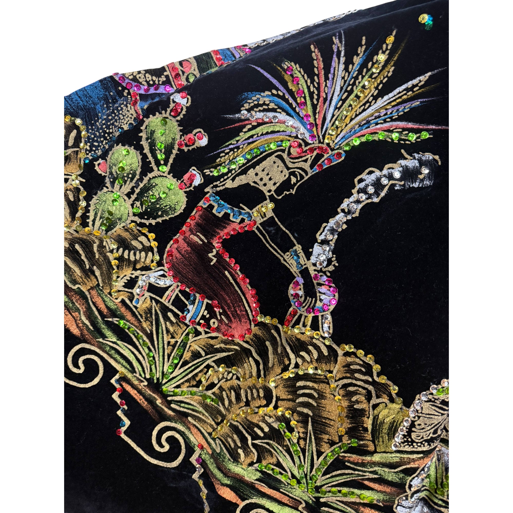 Vintage 1950s Mexican Circle Skirt and Top Set Hand Painted