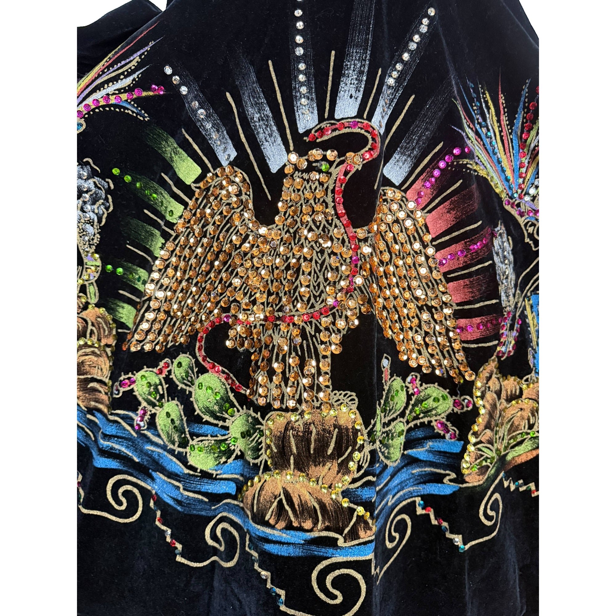 Vintage 1950s Mexican Circle Skirt and Top Set Hand Painted