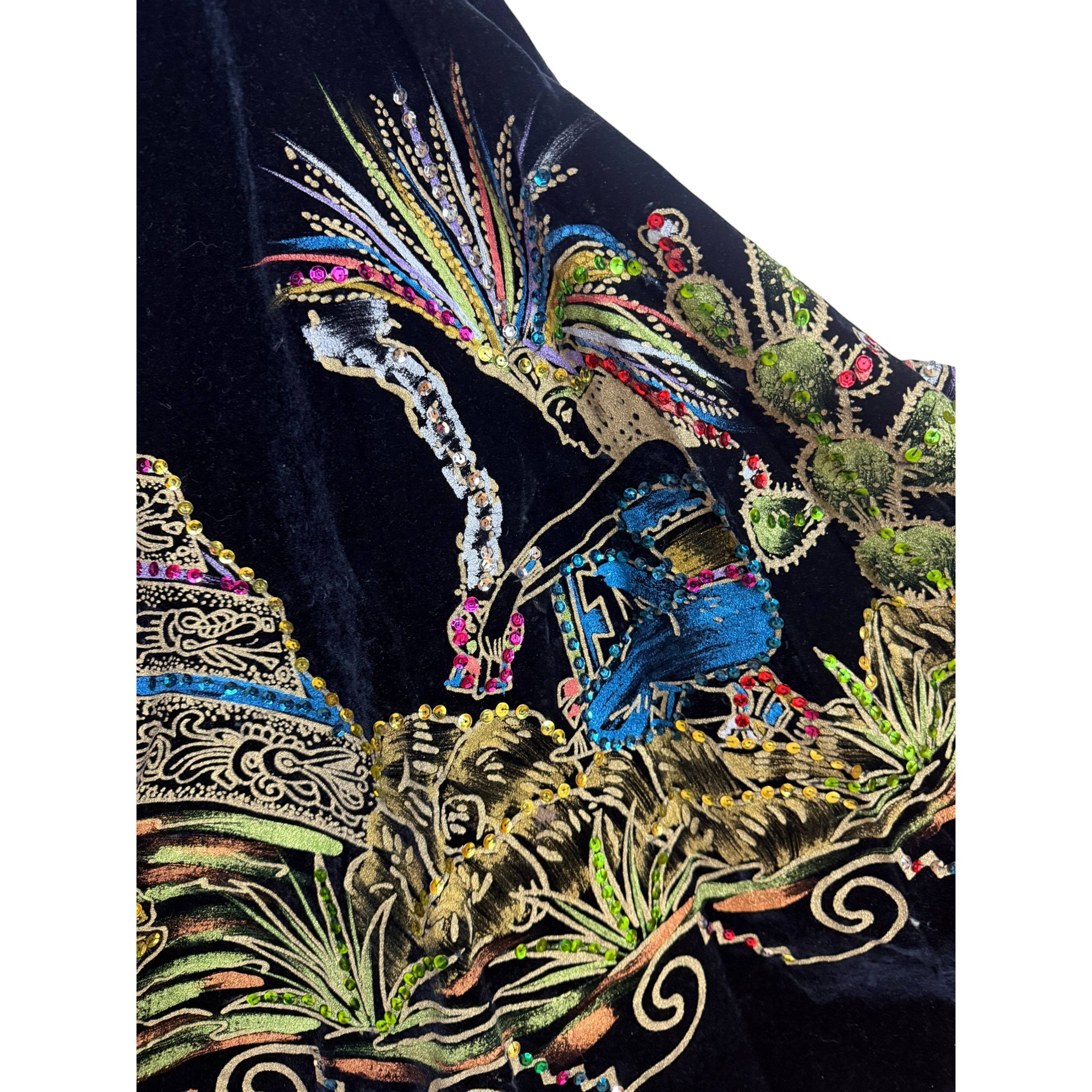 Vintage 1950s Mexican Circle Skirt and Top Set Hand Painted