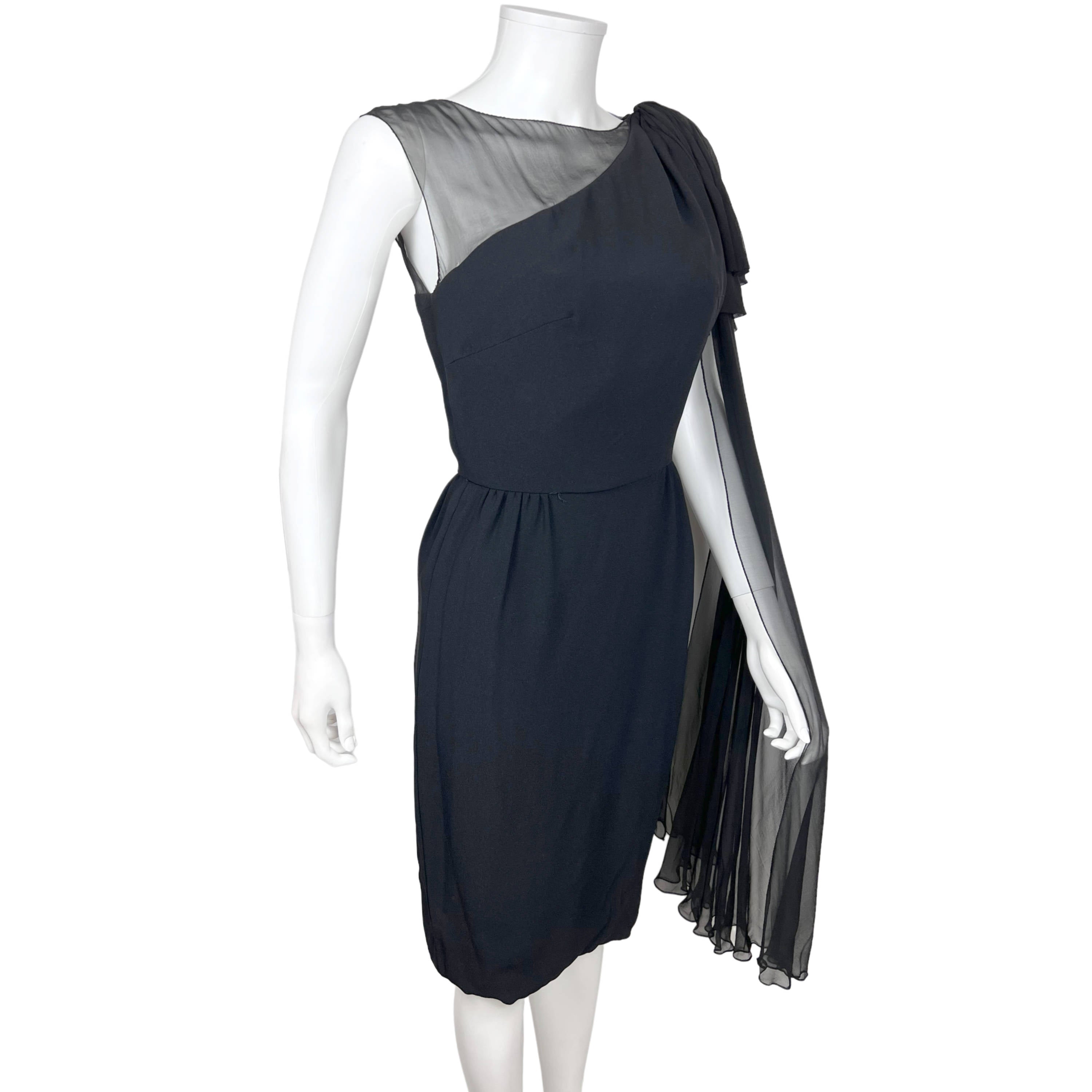Vintage 1960s Cocktail Dress with Illusion Neckline Size S Poppy's Vintage Clothing Vintage 1960s Cocktail Dress with Illusion Neckline Size S Poppy's Vintage Clothing