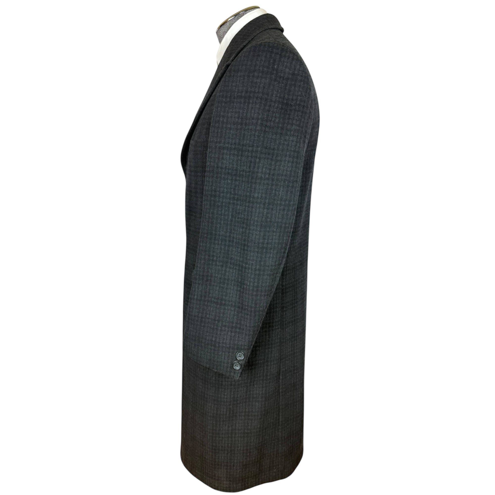 Dated 1962 Vintage 1960s Overcoat Checked Wool Coat Mens M