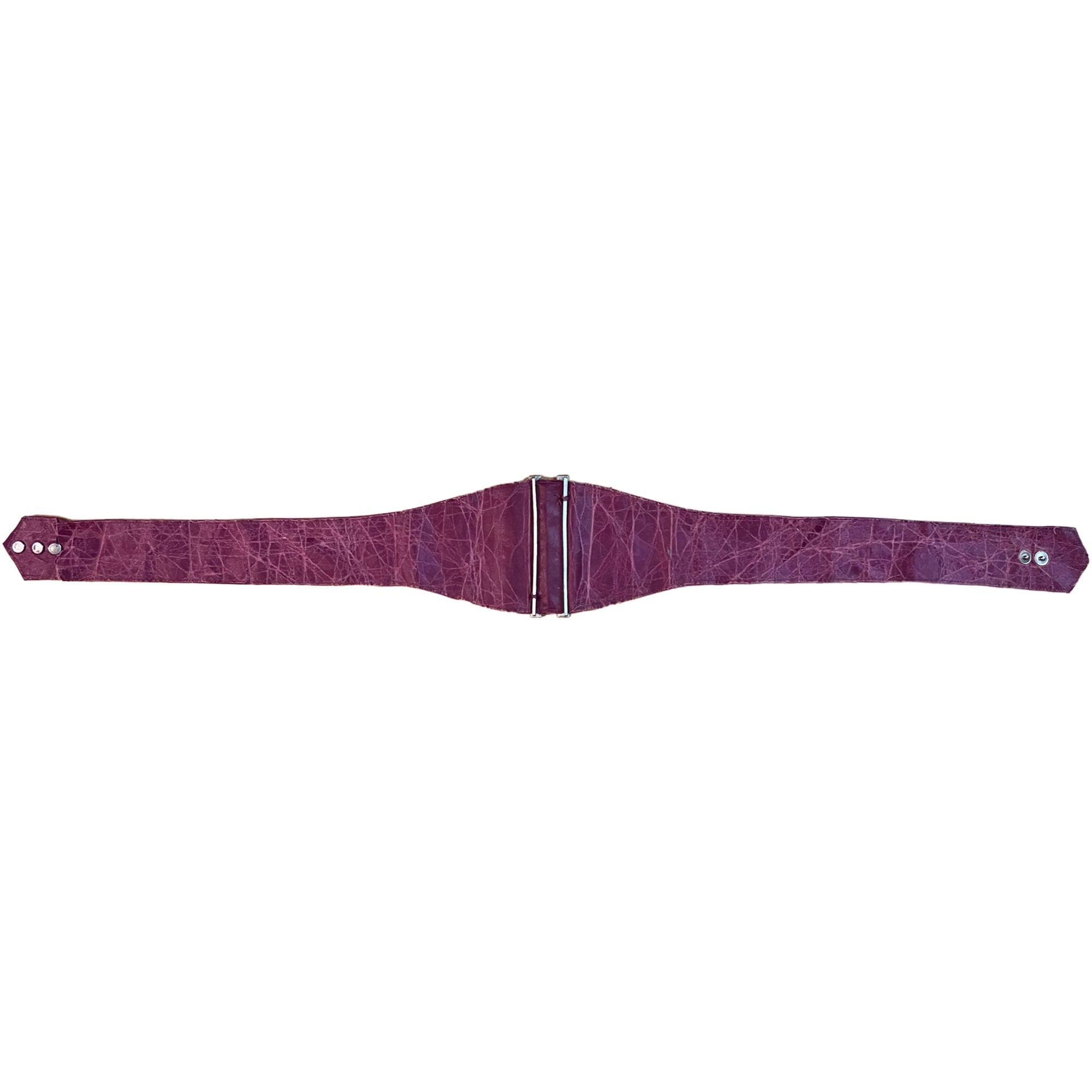 Art Deco Belt Buckle Blue Rhinestone on Purple Cloth 30s 40s