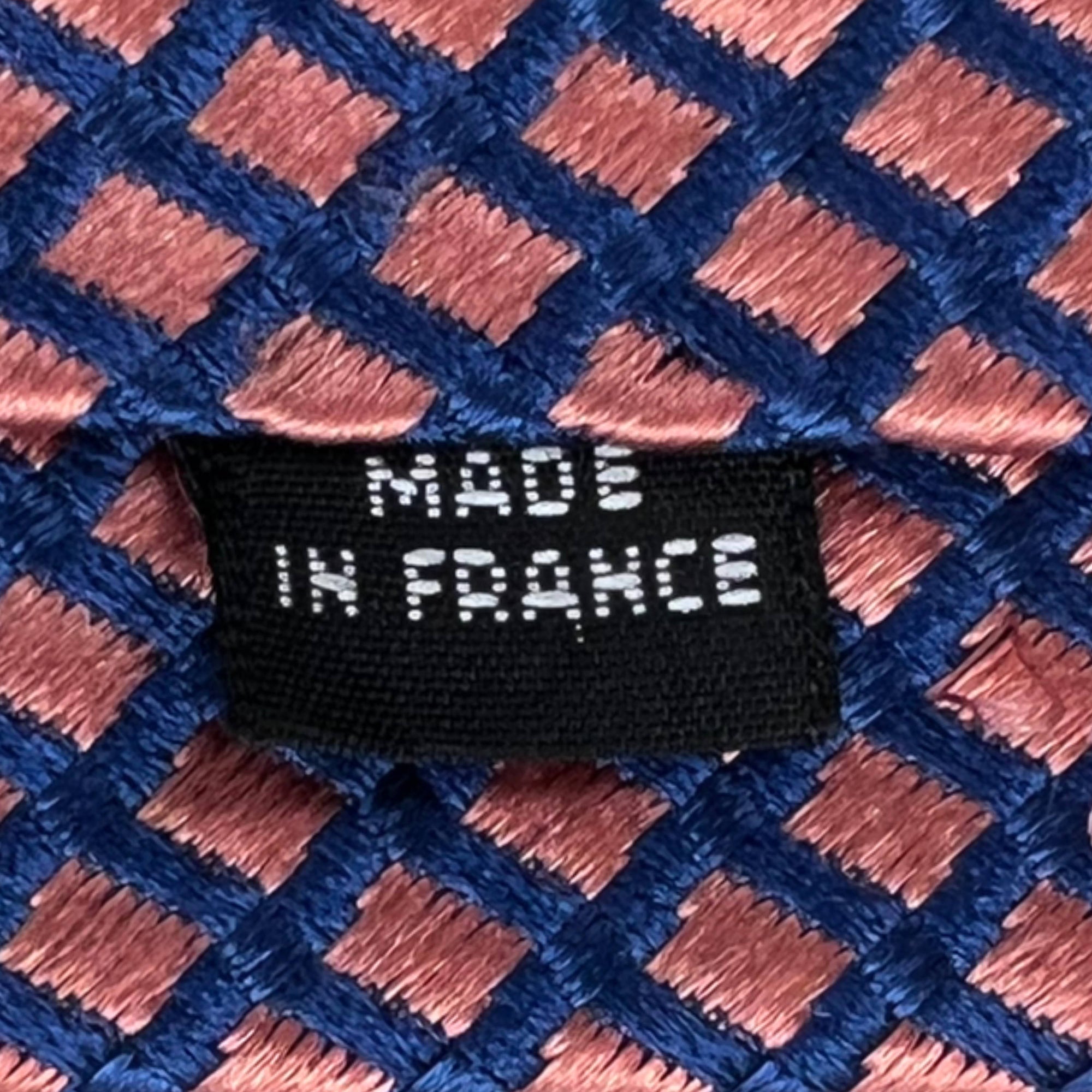 Charvet Tie Mens Silk Necktie Place Vendome Pink Squares