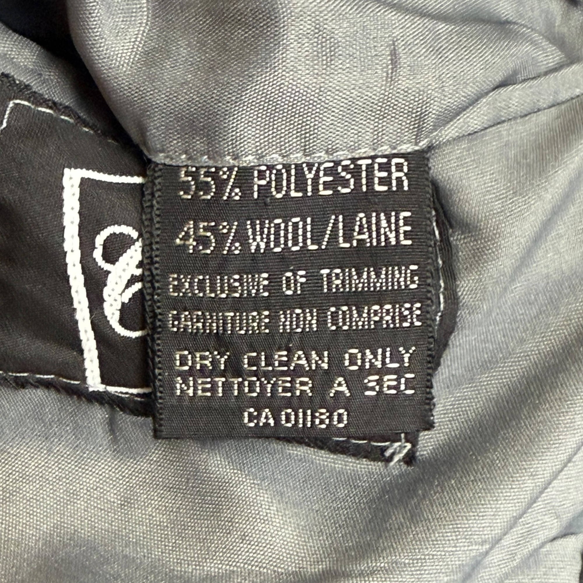 Vintage 1980s Dinner Jacket Silver Grey Block Pattern Size L