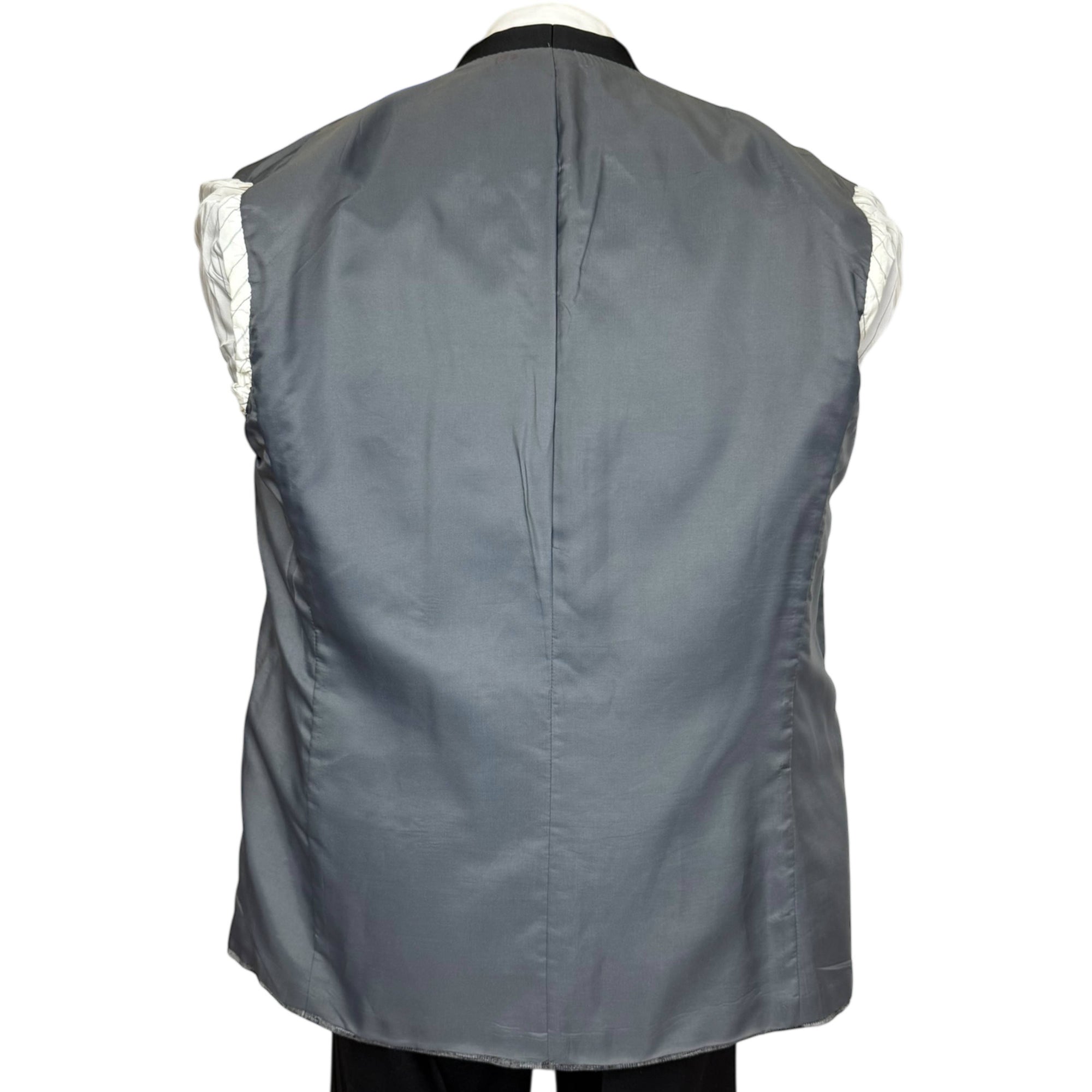 Vintage 1980s Dinner Jacket Silver Grey Block Pattern Size L