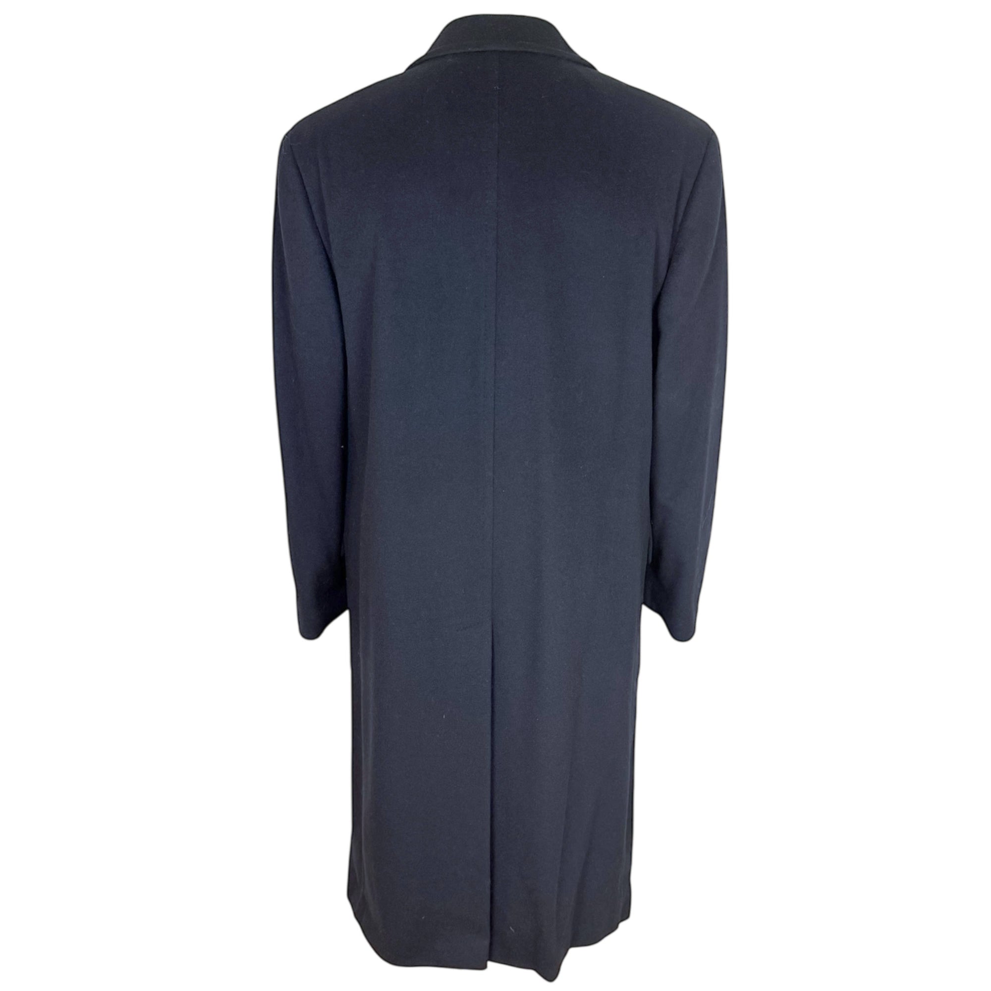 1980s 90s Vintage Italian Men’s Overcoat Navy Blue Size L