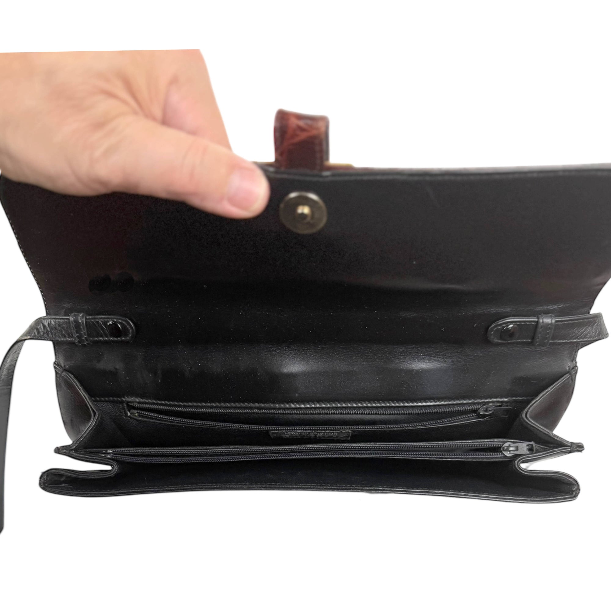 1970s 80s Vintage Italian Leather Shoulder Bag / Clutch Creed’s