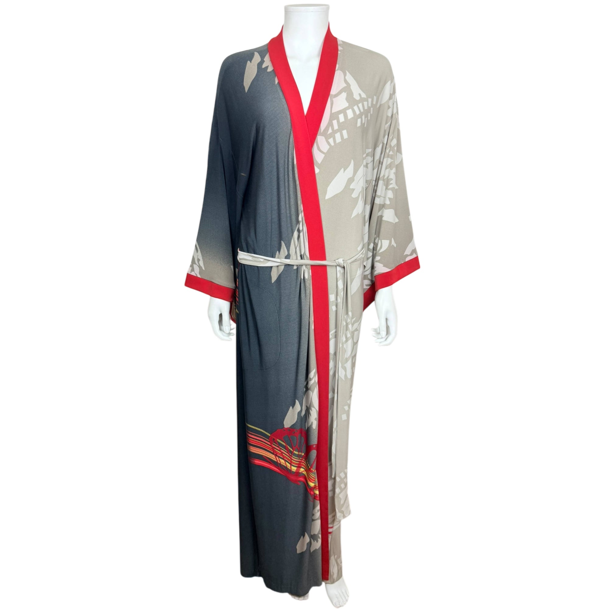 Vintage Kimono Robe Diamond Tea Butterfly Dressing Gown Sz M