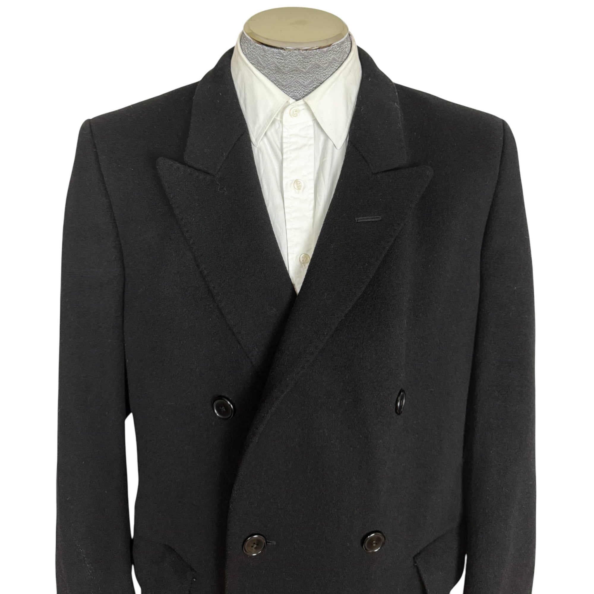 1980s Vintage Yves Saint Laurent Overcoat Made in England 44R