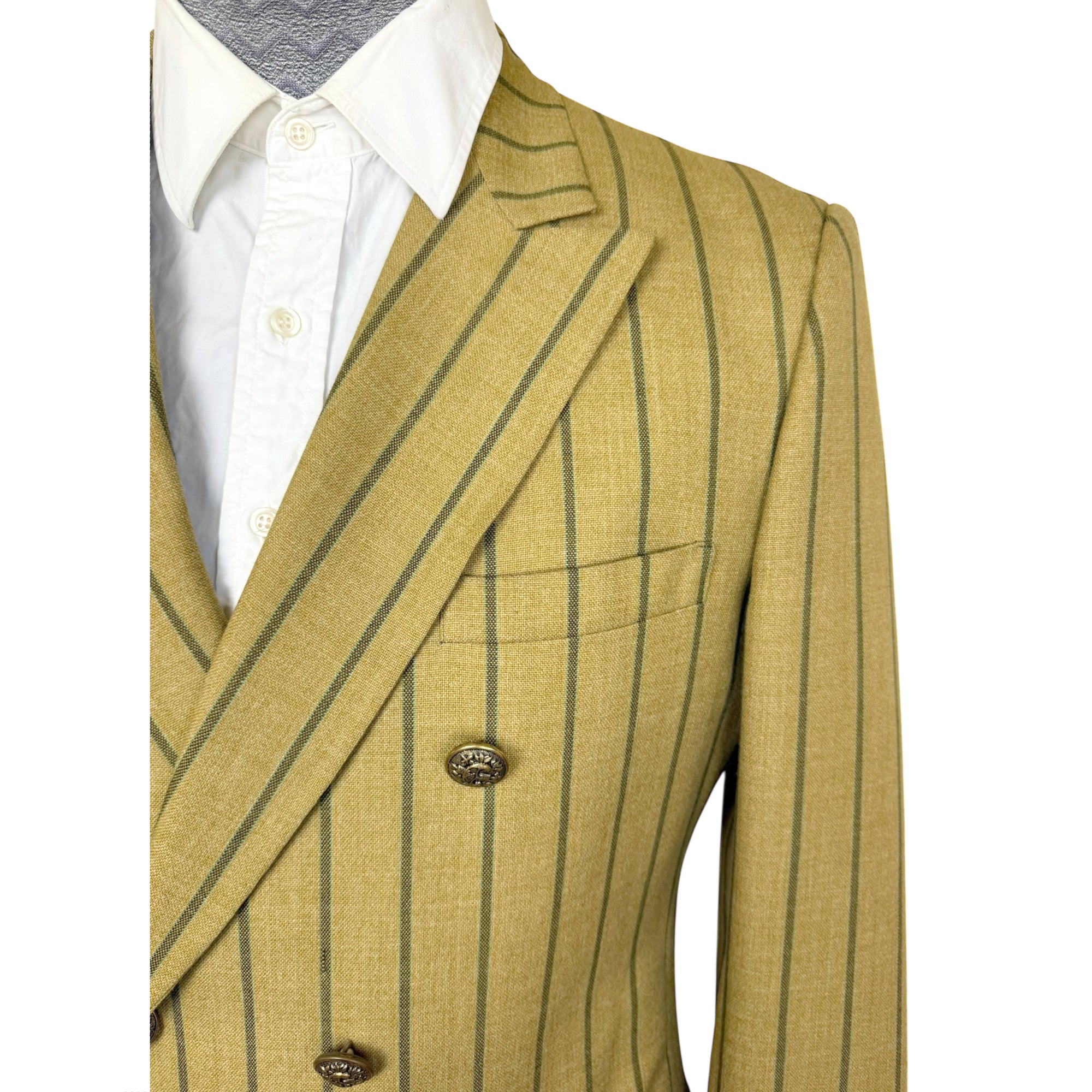 1960s 70s Vintage Striped Sport Coat Double-Breasted Jacket Men’s Size 40