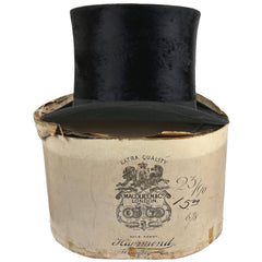 Antique Silk Plush Top Hat Macqueen & Co London Size 6 7/8
