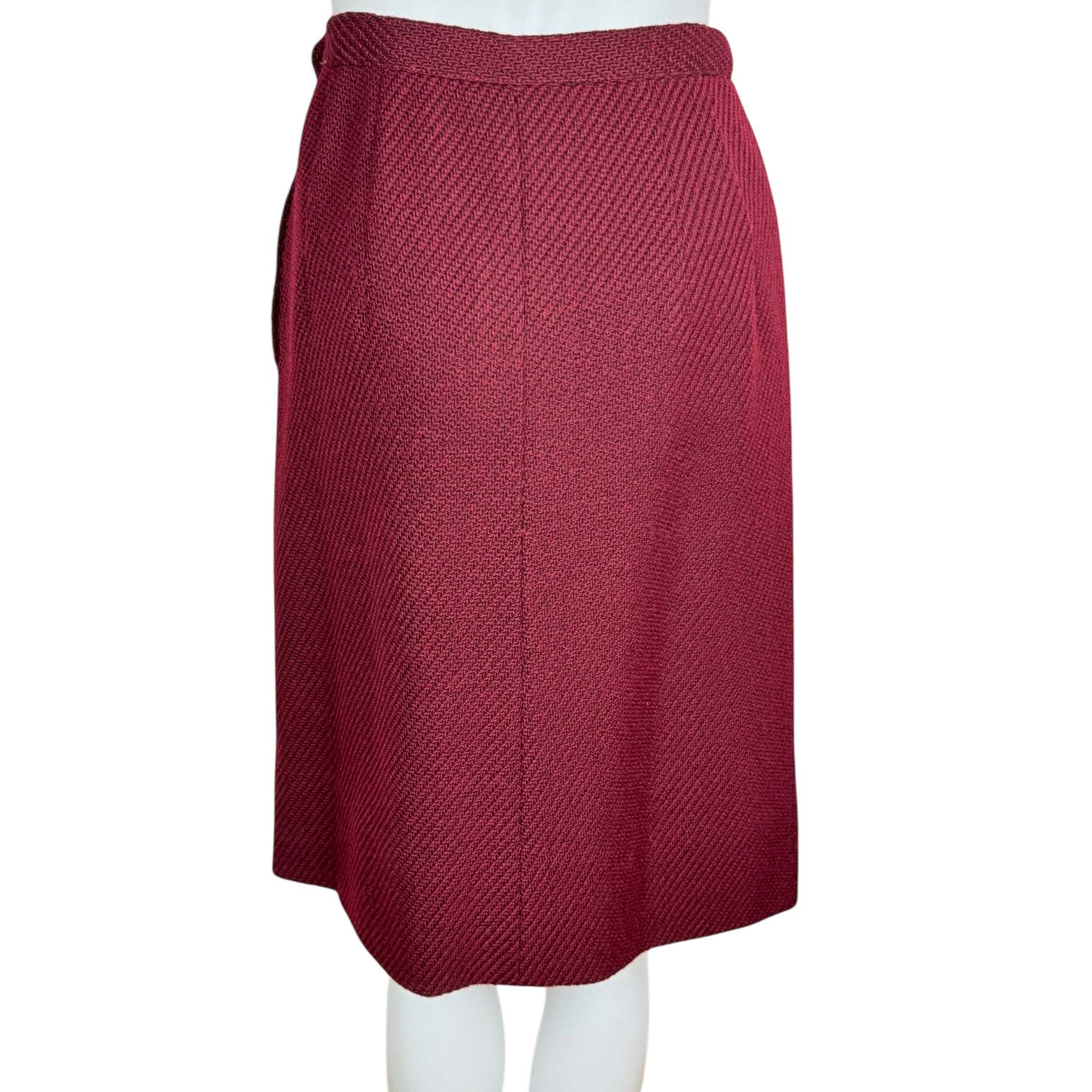 Vintage 1950s Skirt Suit Maroon Wool Morlaine Montreal Small