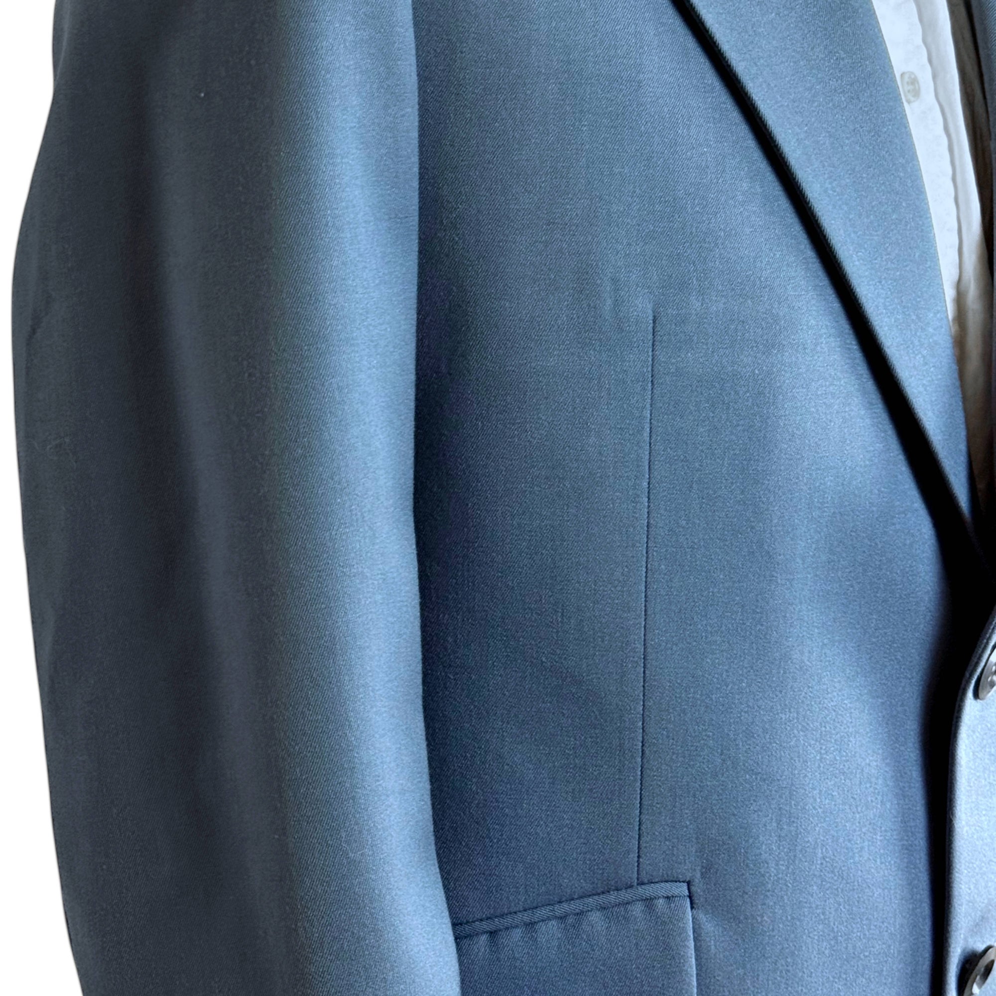 Vintage 1970s Men’s Suit Oleg Cassini Light Blue Wool Sz M