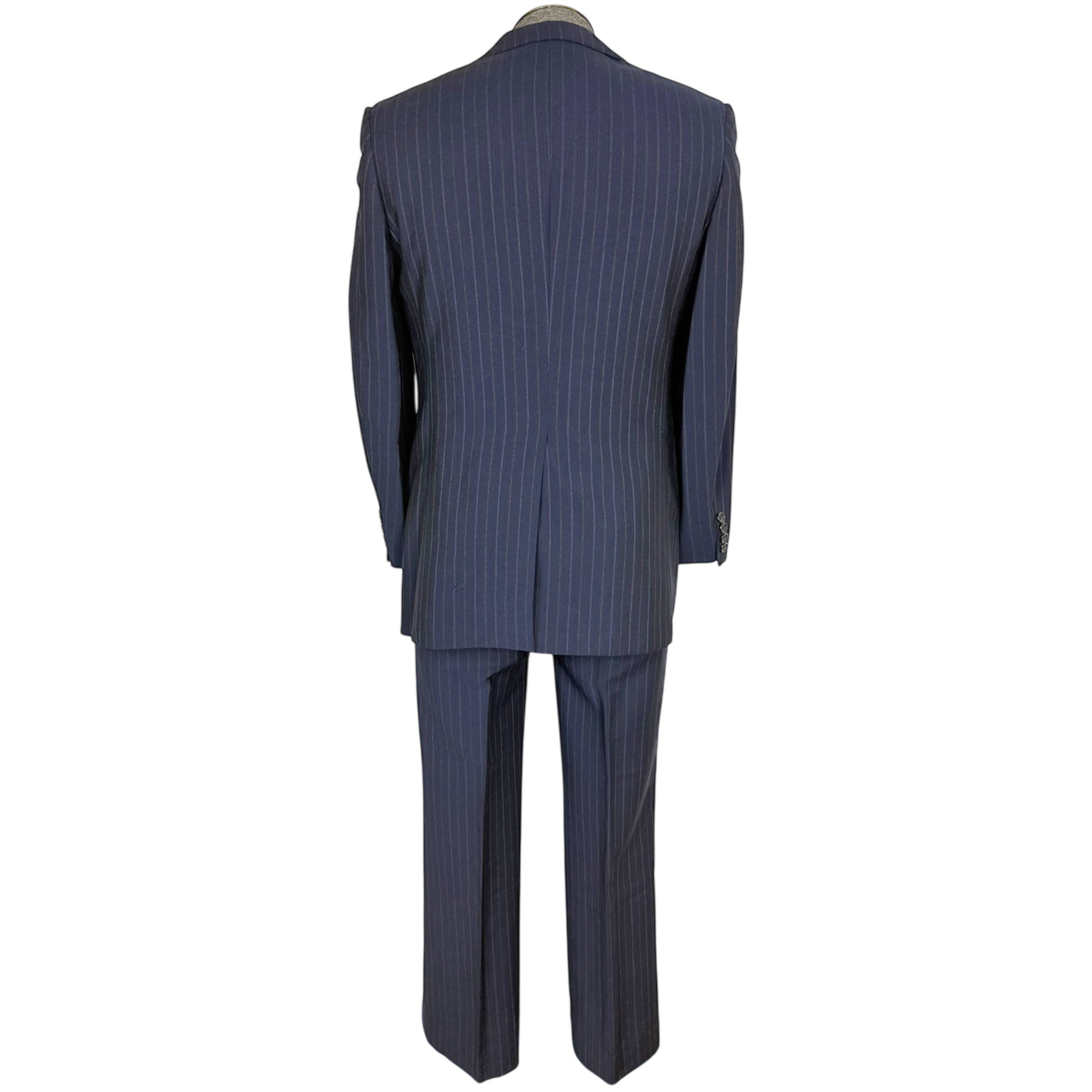 Vintage 1970s Men’s Pinstripe Suit Custom Tailored Sz Small