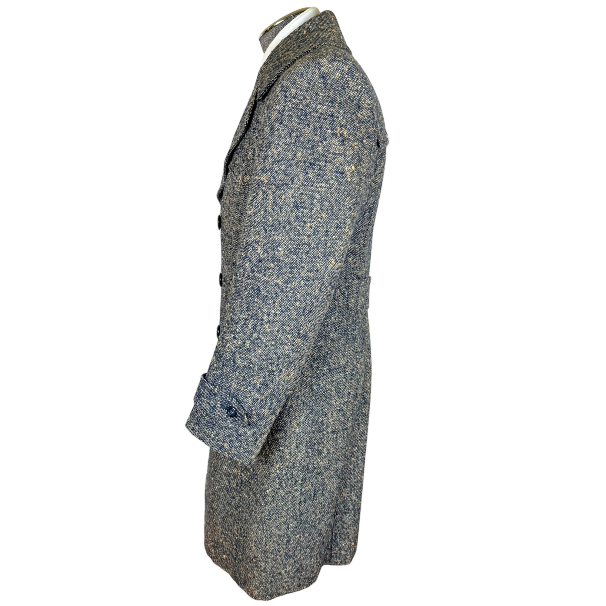 Vintage 1970s Men’s Tweed Overcoat Ruven Feder Paris Sz S M