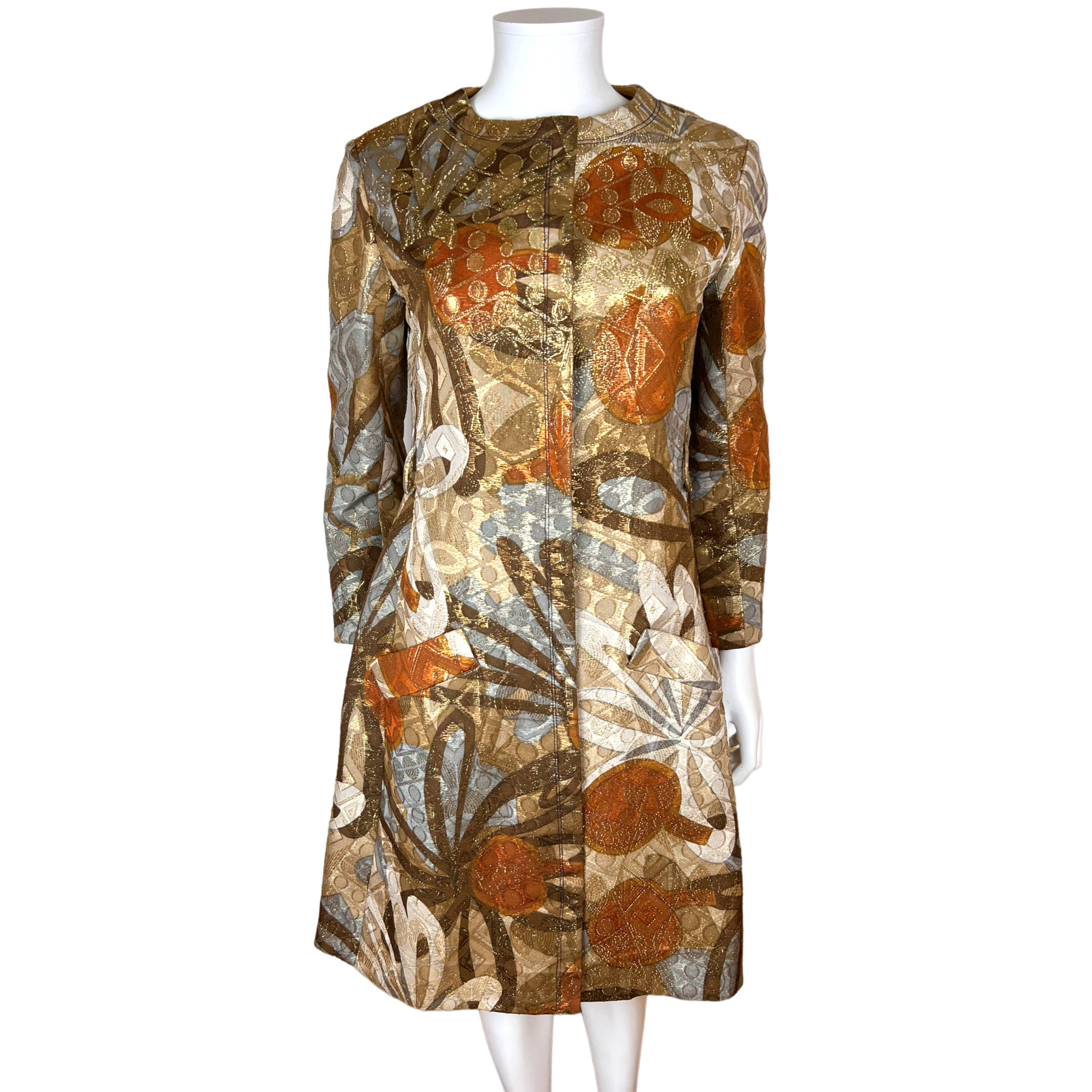 Vintage 1960s Metallic Lam Dress Lew Shedlack Montreal Designer Size M Vintage 1960s Metallic Lam Dress Lew Shedlack Montreal Designer Size M