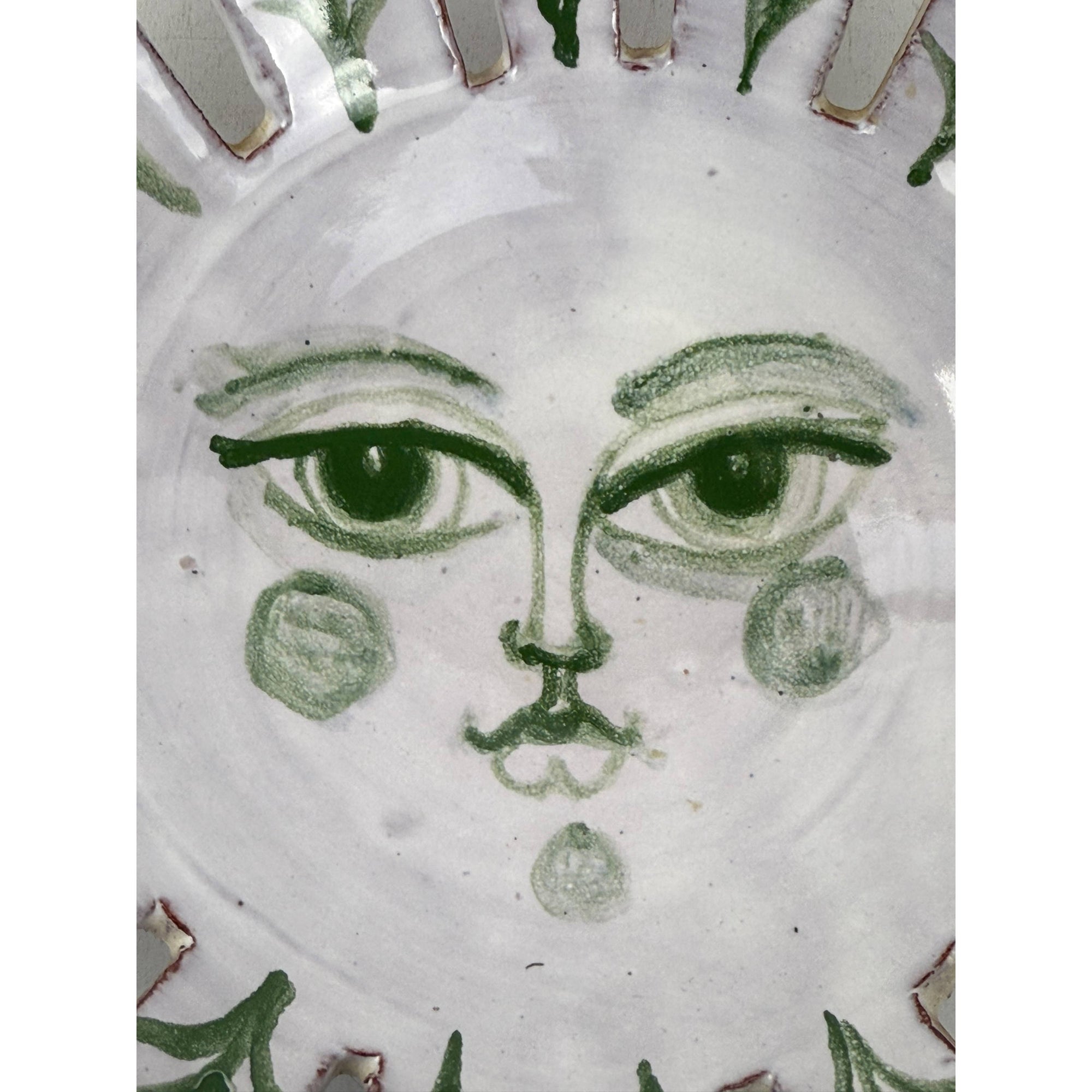 1978 Greg Shooner Studio Pottery Bowl Early Hand-Painted Sun Face Design