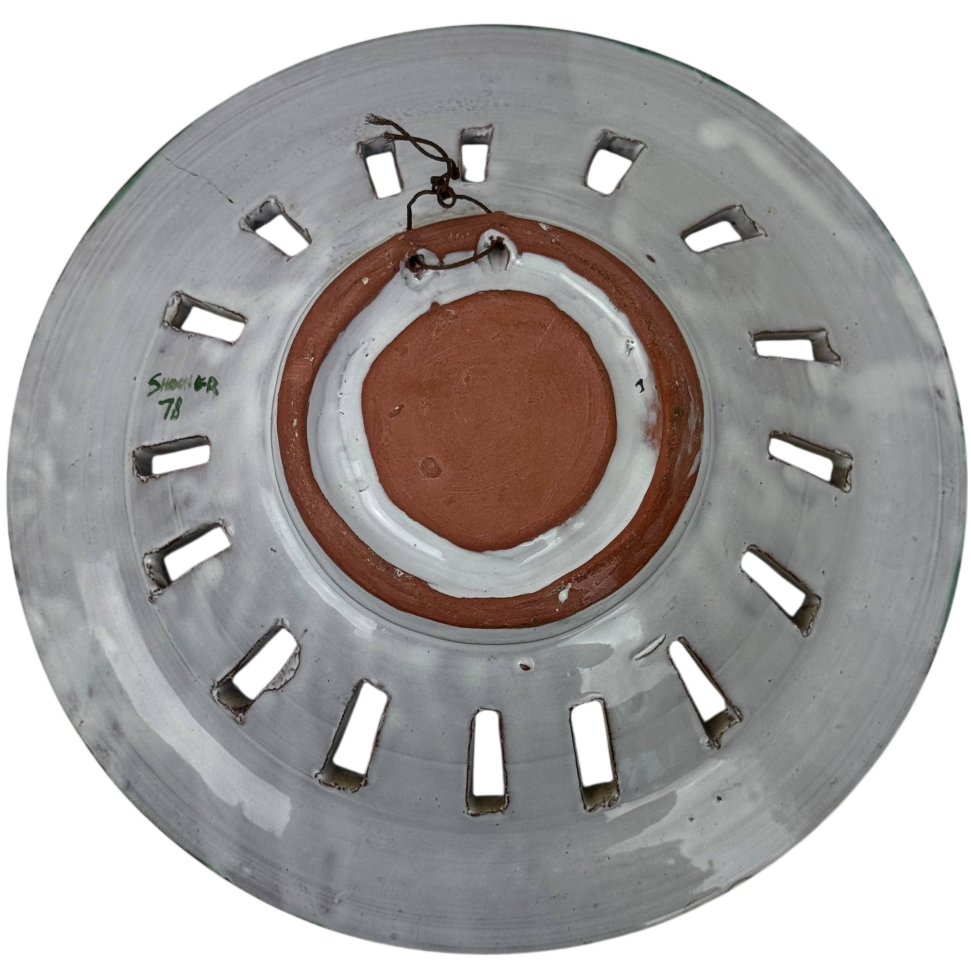 1978 Greg Shooner Studio Pottery Bowl Early Hand-Painted Sun Face Design