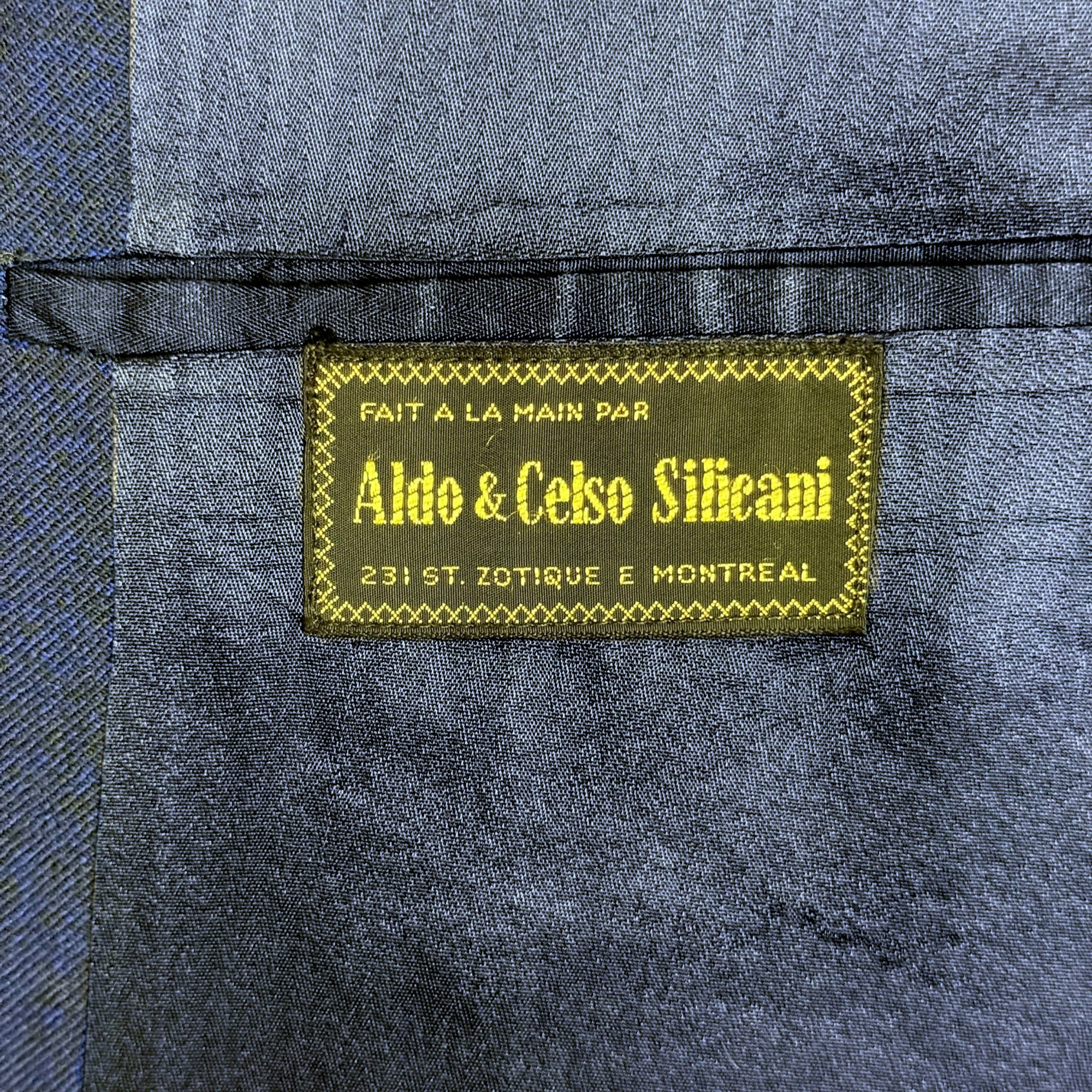 1950s 60s Vintage Suit Custom Tailored Silicani Tailors 28”W