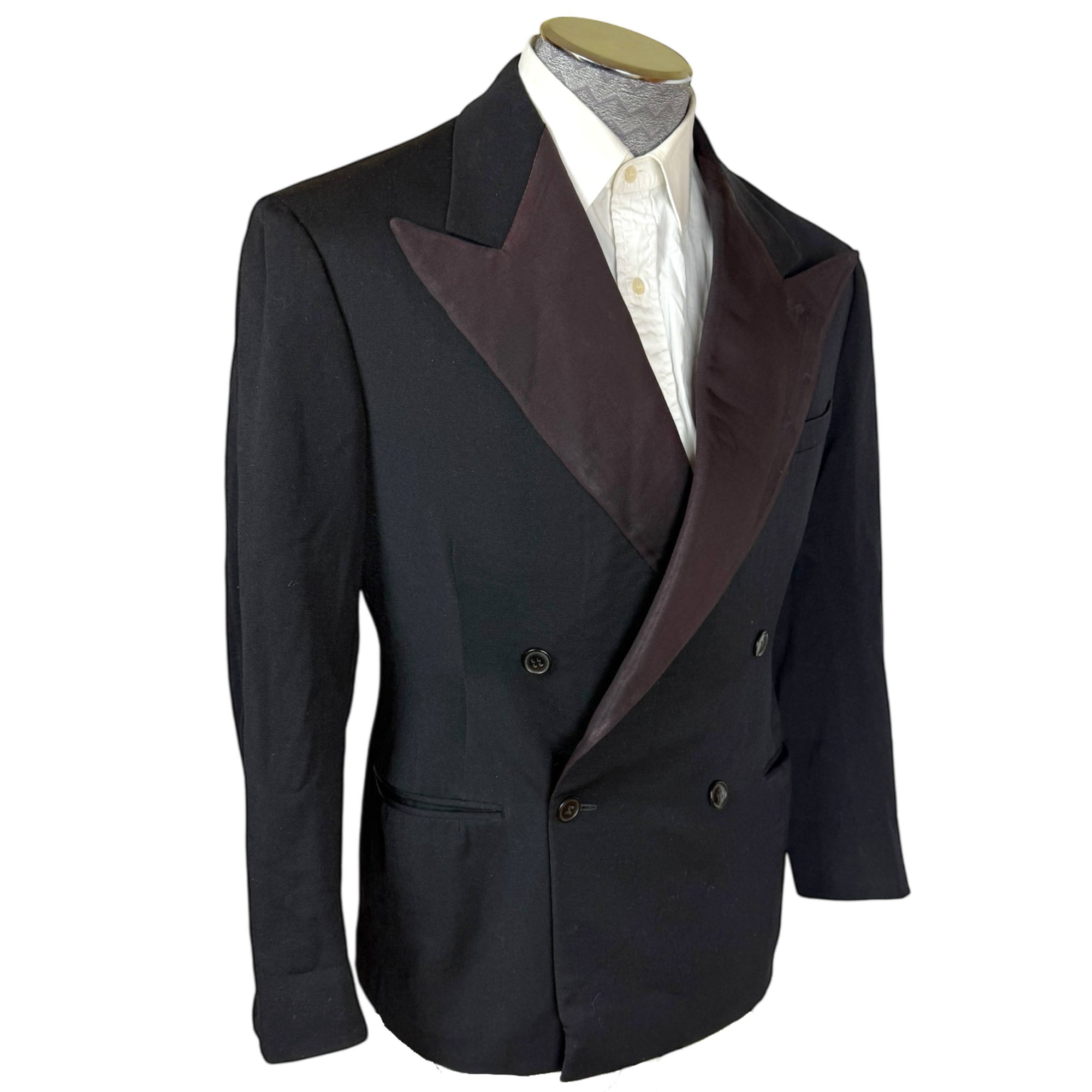 Vintage 1930s Tuxedo Jacket Double Breasted Wool AS IS