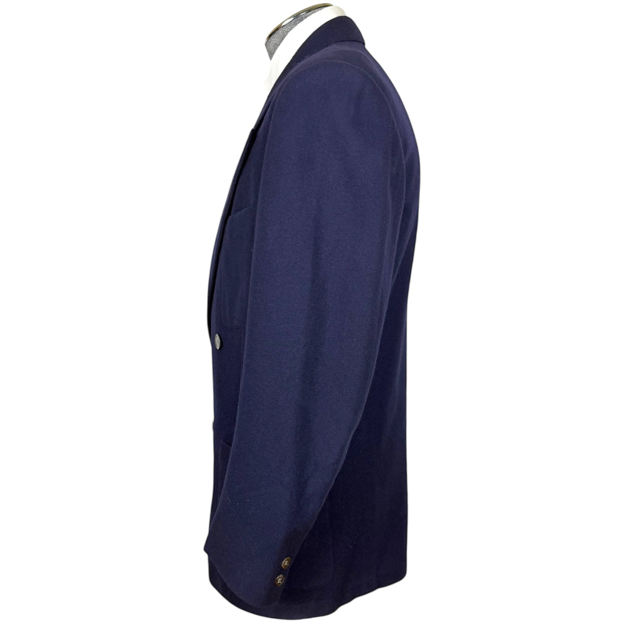 1940s 50s Vintage Wool Blue Blazer Double-Breasted Size M