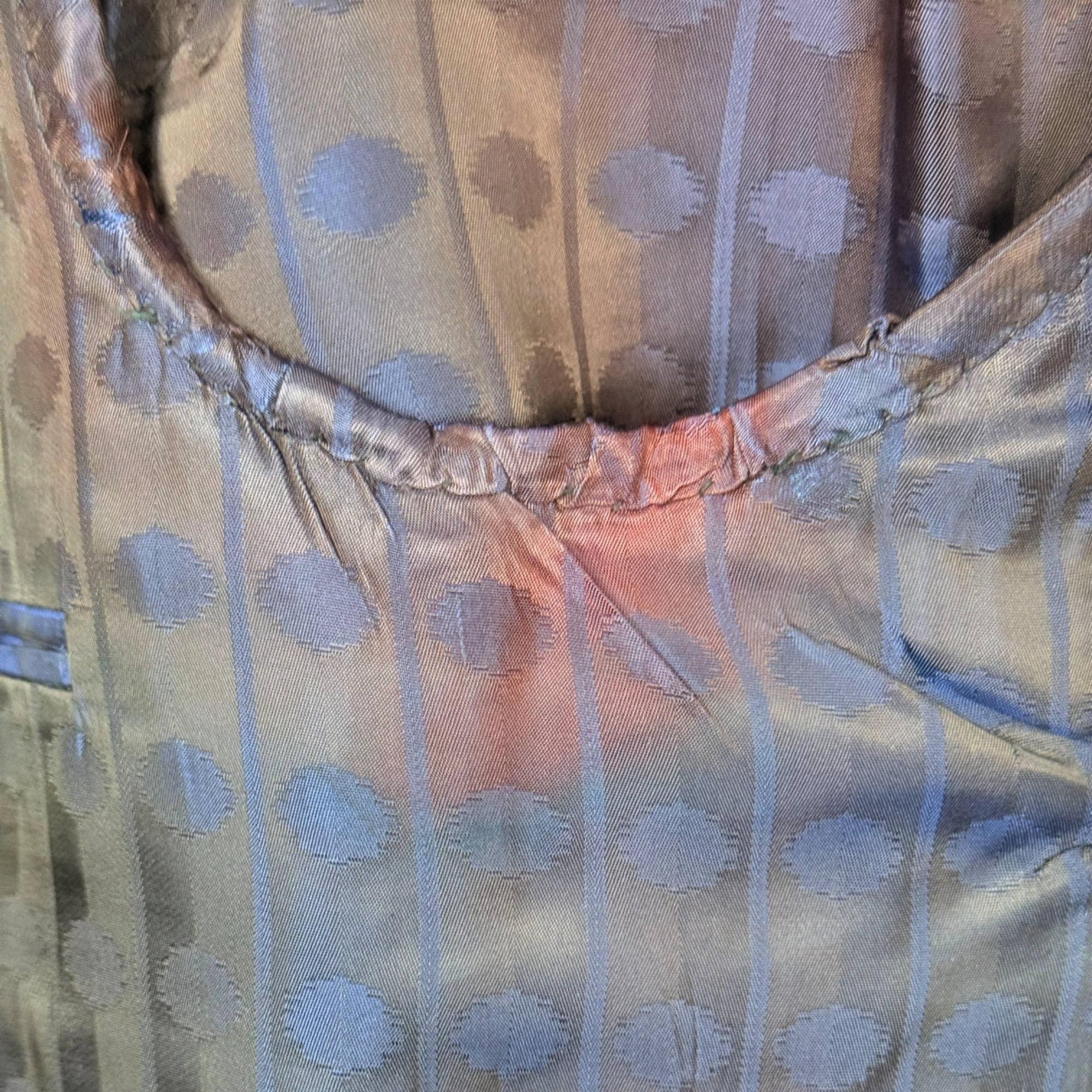 Vintage 1960s Shiny Suit Blue w Red Pinstripe Men’s Size L