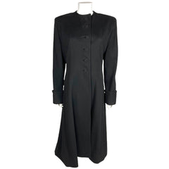 Vintage 1940s Ladies Coat Black Wool Princess Style Size M