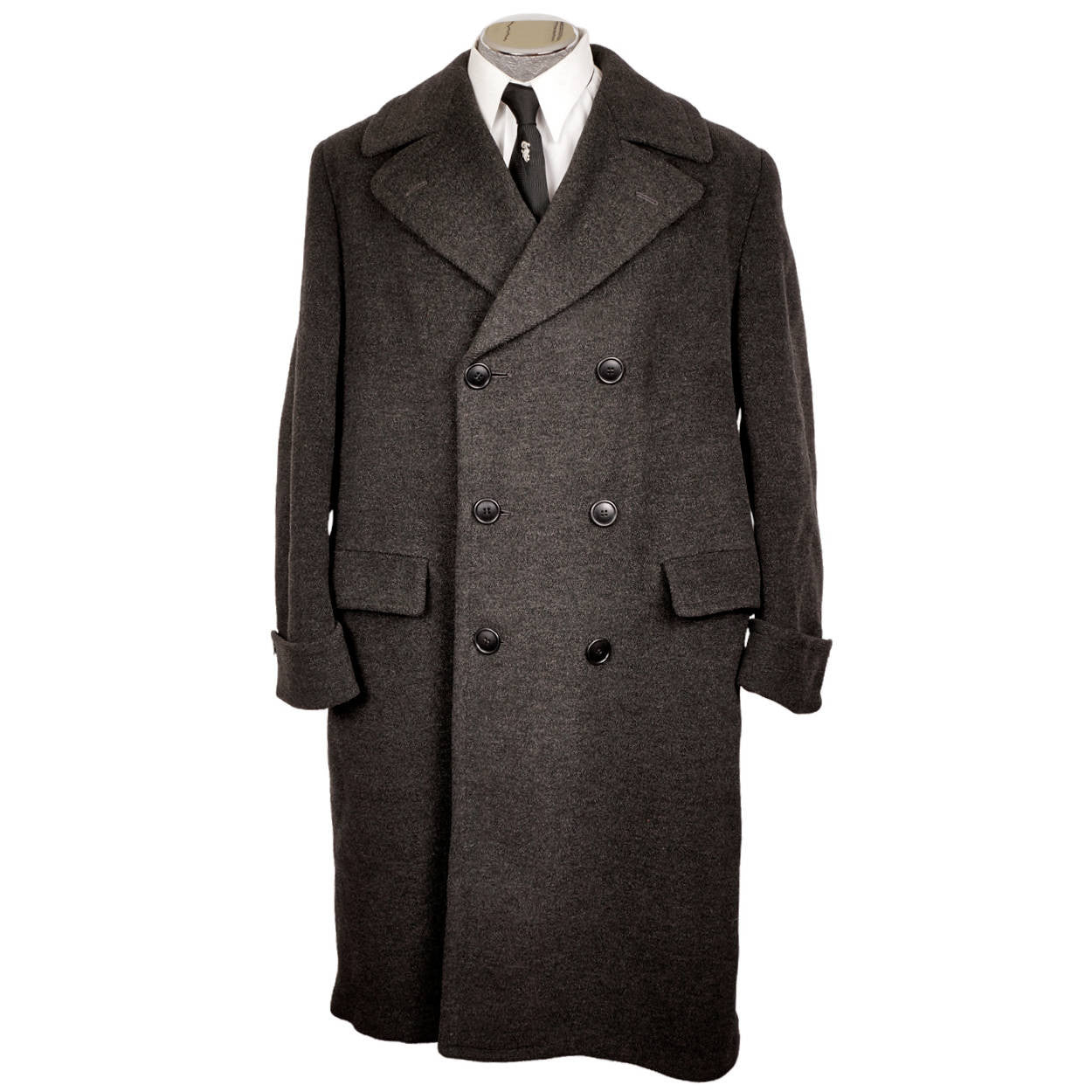 Vintage 1950s Mens Wool Overcoat Dated 1950 Size L XL