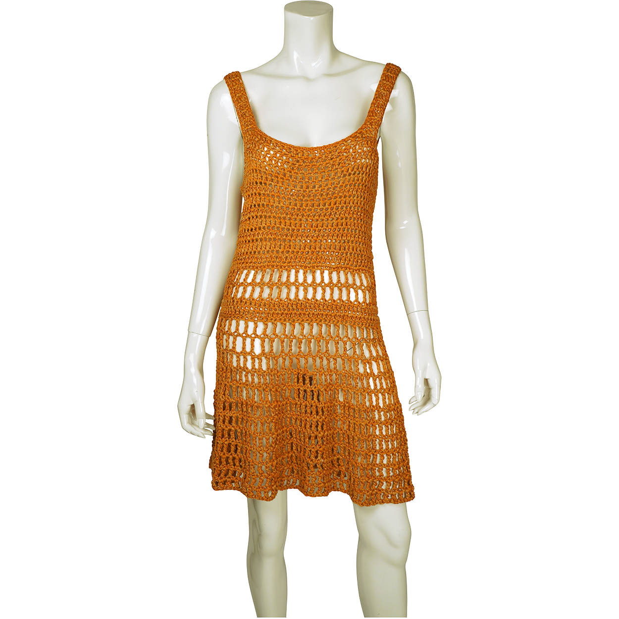 Vintage 1960s Orange Crochet Hand Knit Short Dress Size M Poppy's Vintage Clothing Vintage 1960s Orange Crochet Hand Knit Short Dress Size M Poppy's Vintage Clothing