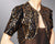 Vintage 30s Gold Sequin Bolero Jacket - 1930s Evening Sequined Black Silk Crepe S - Poppy's Vintage Clothing
