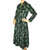 Vintage 1950s Cotton Flannel Dressing Gown Abstract Print Green &amp; Black Ladies M - Poppy's Vintage Clothing
