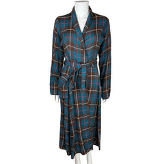 Vintage 1950s Dressing Gown Check Plaid Pattern Ladies M