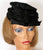 Vintage 1950s Black Panne Velvet Hat Amy New York  S / M - Poppy's Vintage Clothing