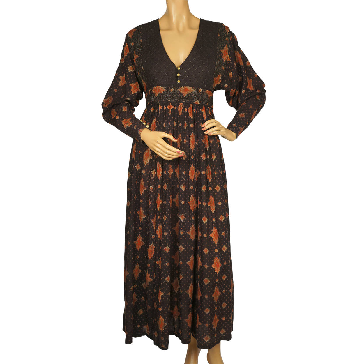 Vintage 1970s Anokhi Indian Dress Block Print Cotton Gauze Size M 10 – Poppy's Vintage Clothing Vintage 1970s Anokhi Indian Dress Block Print Cotton Gauze Size M 10 – Poppy's Vintage Clothing