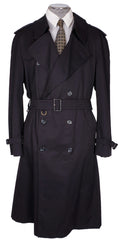 Vintage 1980s Trench Raincoat by Aquascutum - Dark Navy - 44 R - Poppy's Vintage Clothing