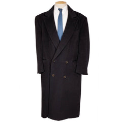 Vintage Giorgio Armani Black Label Overcoat Wool Mens Coat Size L Long Topcoat - Poppy's Vintage Clothing