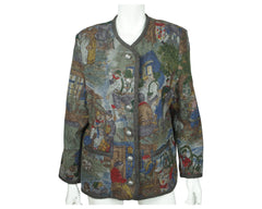 Vintage Berwin and Wolff Wool Jacket German Tracht Bohemian Scenes Ladies Size L - Poppy's Vintage Clothing