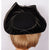 Vintage Batwing Brim Short Back Sailor Hat Black Felt 1940s Ladies Size S M - Poppy's Vintage Clothing