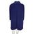 Vintage 80s Dejac Paris Coat Blue Wool French Fashion Sz 38