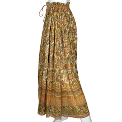 Vintage Indian Skirt Gauze Cotton w Metallic Thread One Size - Poppy's Vintage Clothing