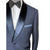Vintage Blue Tuxedo Shiny Mohair Tux Jacket w Pants Size L