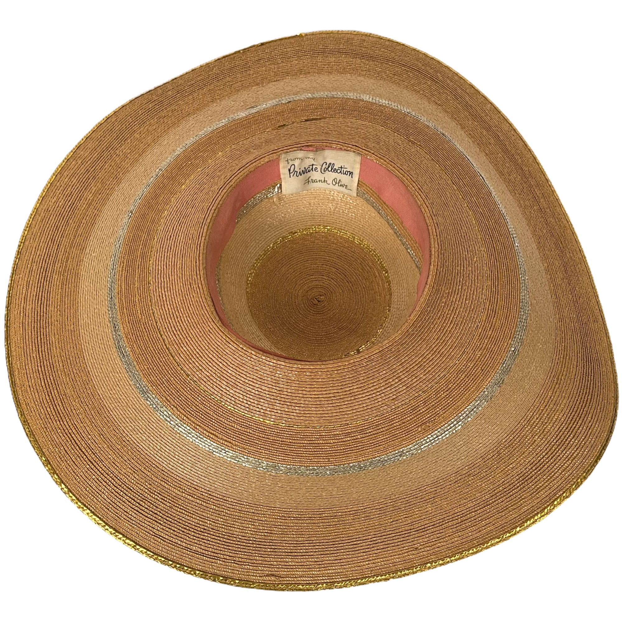 Vintage Wide Brim Straw Hat Frank Olive My Private Collection
