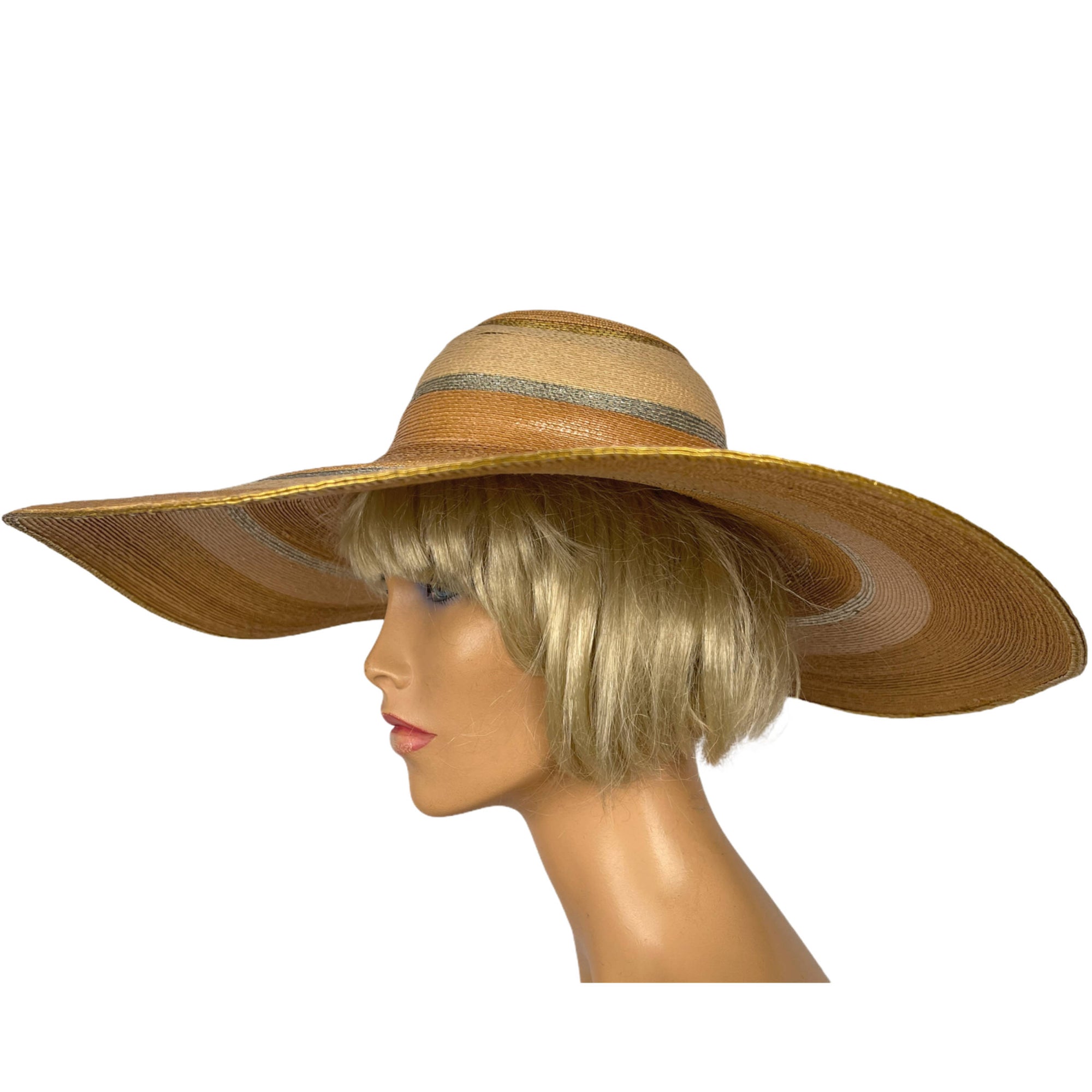 Vintage Wide Brim Straw Hat Frank Olive My Private Collection
