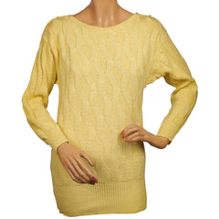 Vintage 1980s Guy Laroche Sweater Yellow Cotton Flax Size Small 36 - Poppy's Vintage Clothing