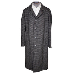 Vintage 1950s Harris Tweed Mens Overcoat Size XL Coat - Poppy's Vintage Clothing