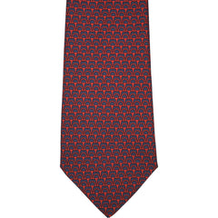 Vintage Hermes Tie Silk Twill 7158 FA Horsebit Pattern Mens Necktie Made France - Poppy's Vintage Clothing