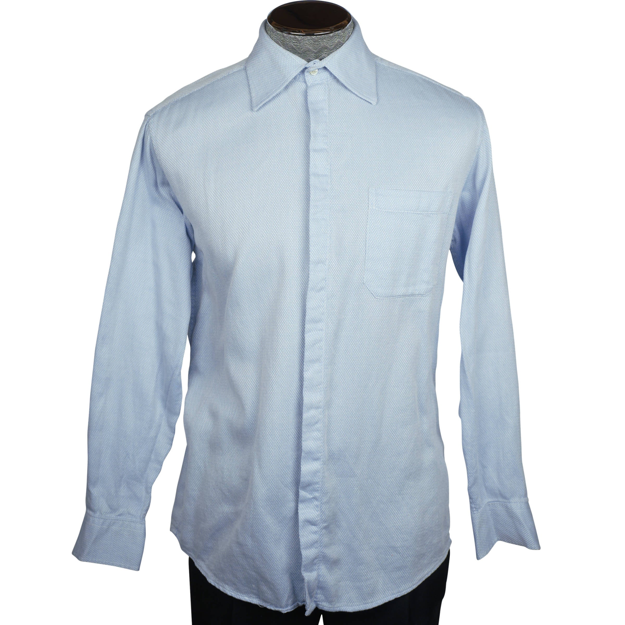 Hermes Shirt Blue Cotton Pique Mens Size L – Poppy's Vintage Clothing Hermes Shirt Blue Cotton Pique Mens Size L – Poppy's Vintage Clothing