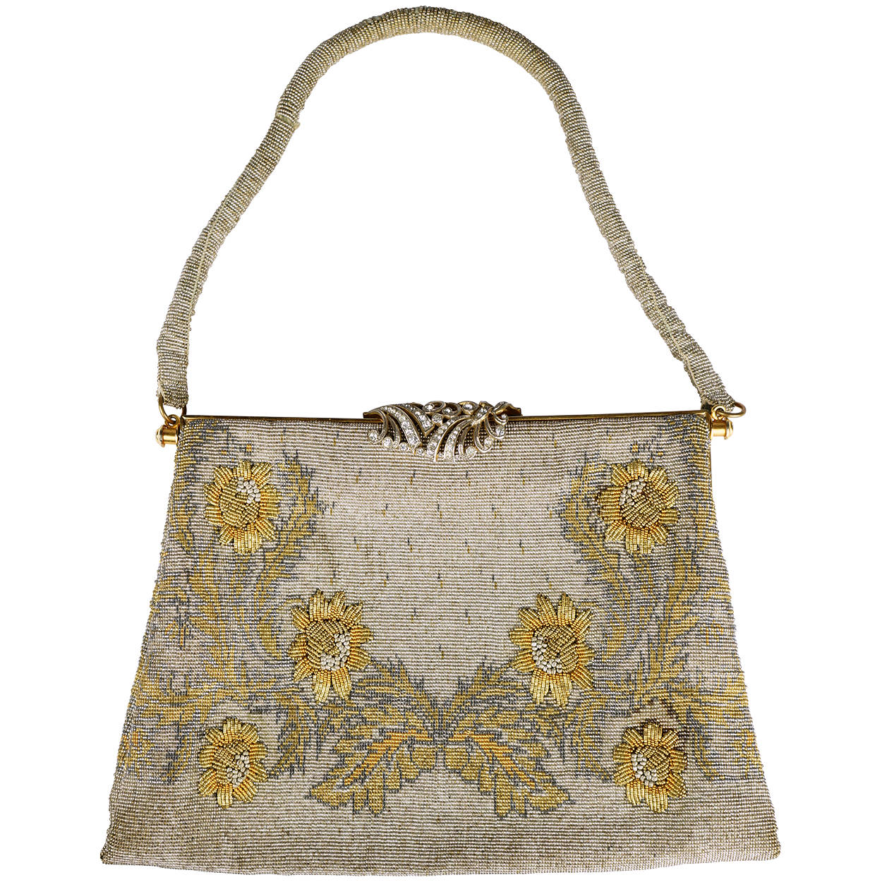 Vintage Evening Purse Micro Steel Beaded Bag Made in France for