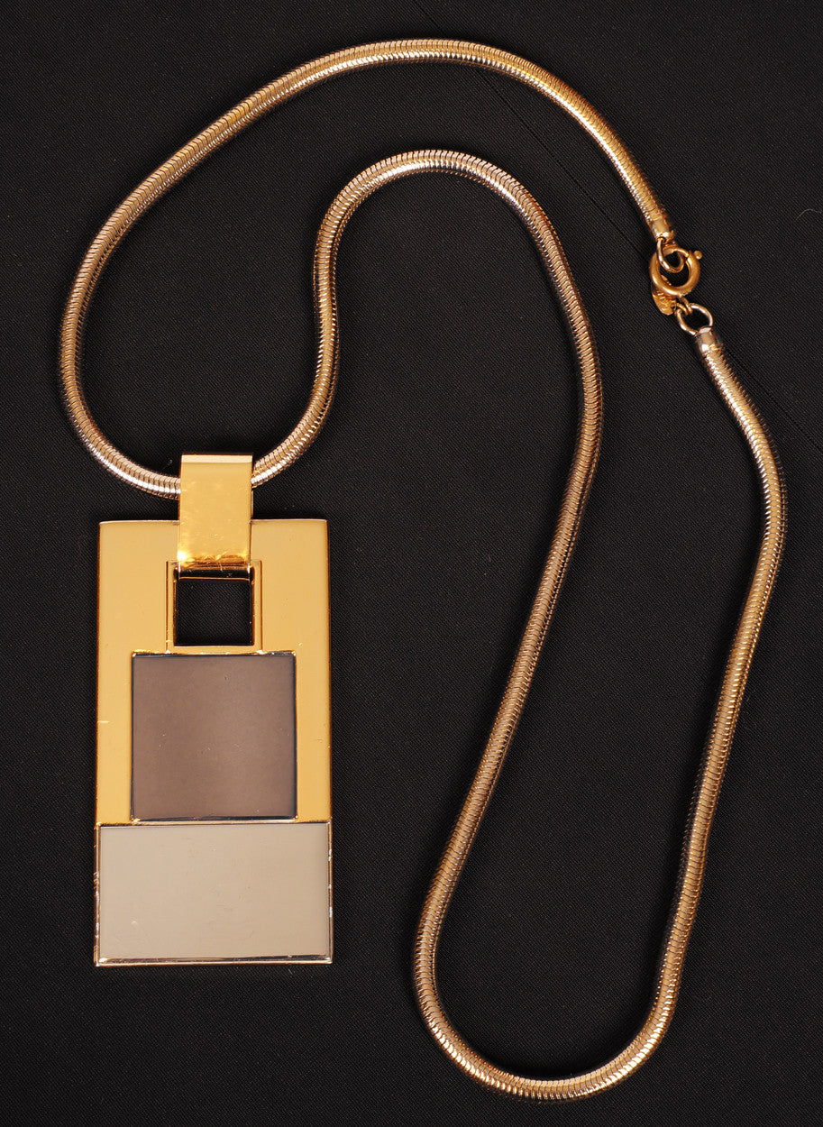 Modernist Pendant Necklace by Lanvin Paris Vintage 1960s - Poppy's Vintage Clothing