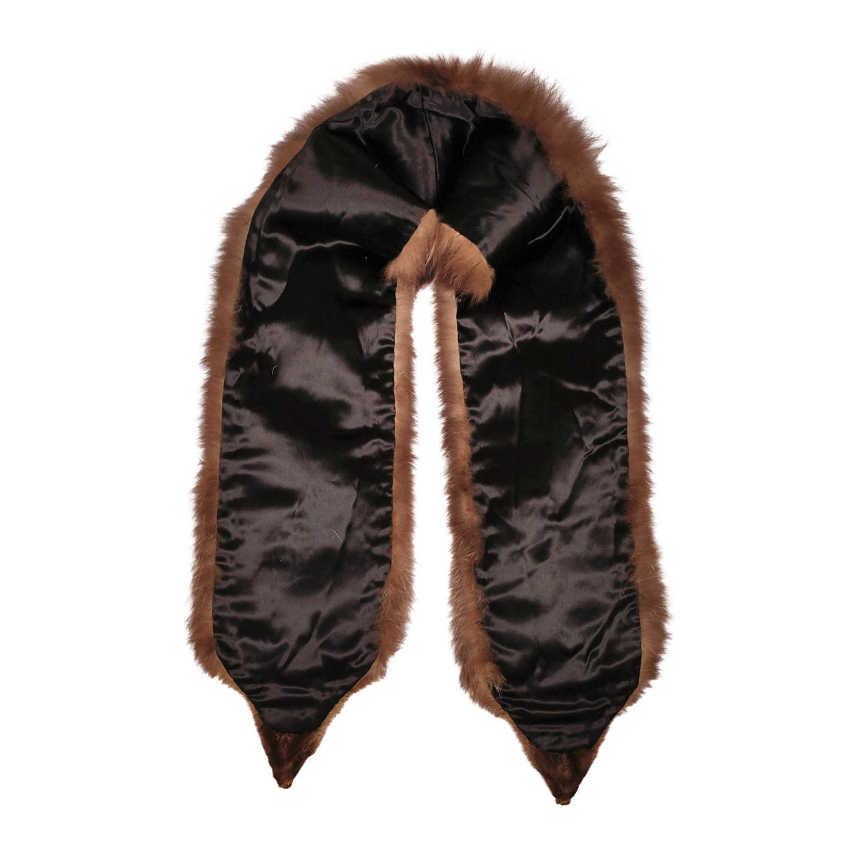 Vintage 1950s Silver Fox Fur Stole Large Shoulder Wrap with Heads 79” x 10.5” - Poppy's Vintage Clothing